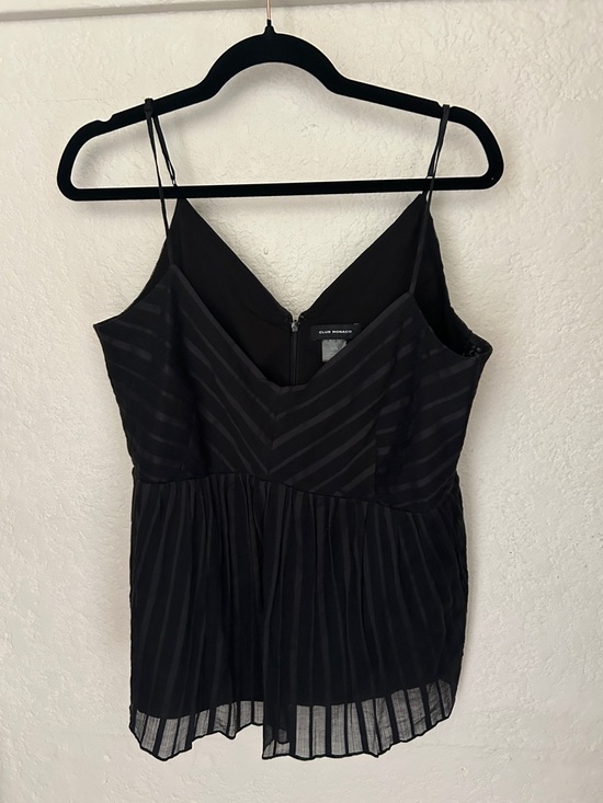 Club Monaco Tops - Club Monaco Black Pleated Striped Cami
